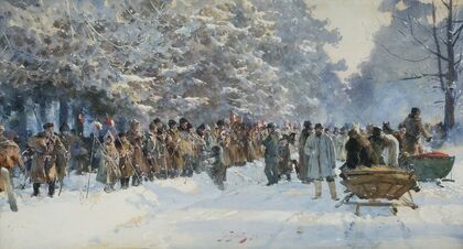 Battue – a hunt in Staszów (1894)