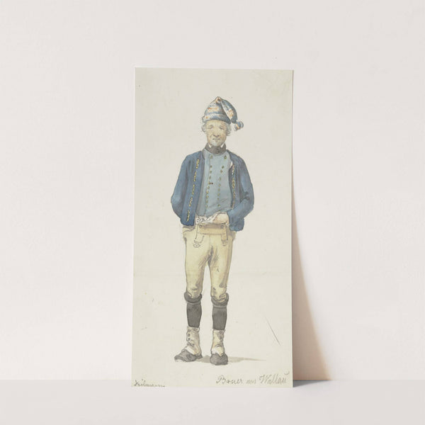 Bauer aus Wallau mit schwarzen Strümpfen und weißen Gamaschen by Jakob Fürchtegott Dielmann