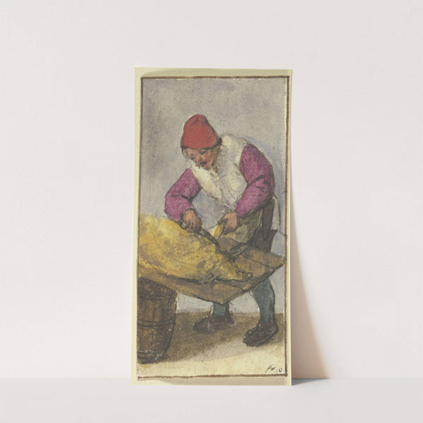 Bauer, nach links gewandt, ein Schwein schlachtend by Adriaen van Ostade