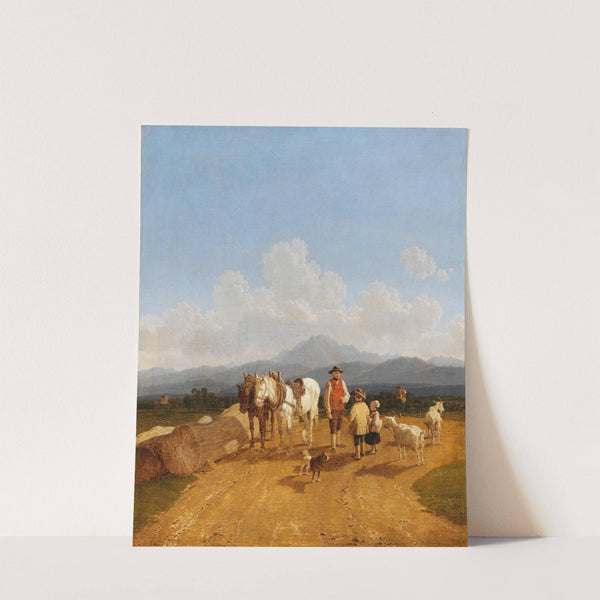 Bauer und Hirtenkinder in oberbayerischer Voralpenlandschaft by Wilhelm von Kobell