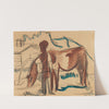 Bauer und trinkende Kuh (1924) by Ernst Ludwig Kirchner