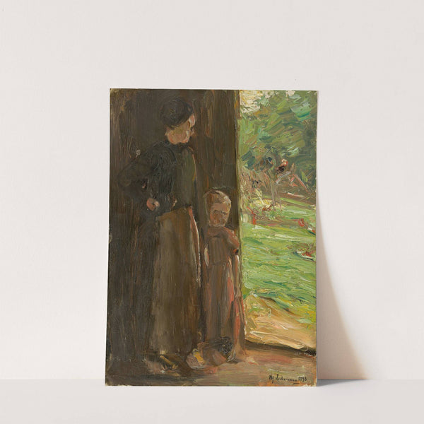 Bäuerin mit Kind unter der Tür – Frau und Kind in der Haustür (1898) by Max Liebermann