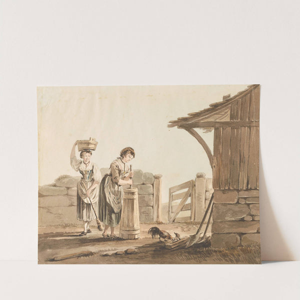 Bäuerinnen beim Buttern by Johann Karl Müllener