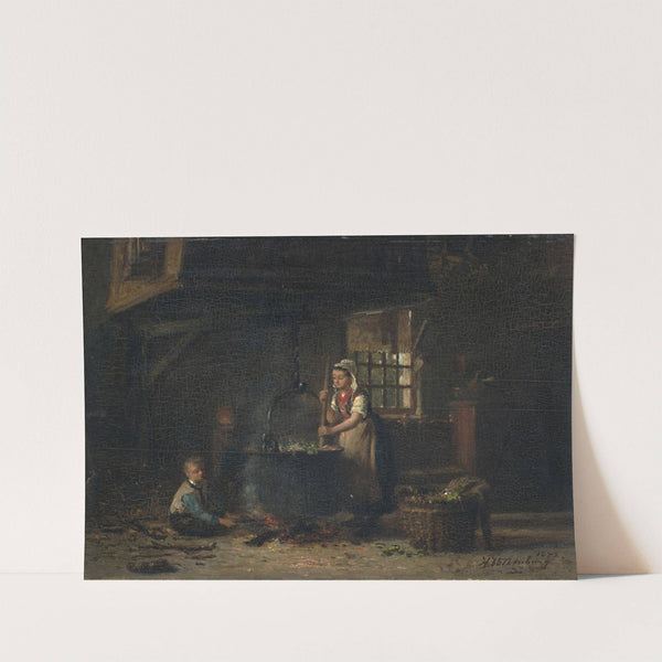 Bäuerliches Kücheninterieur. by Hendrik Valkenburg