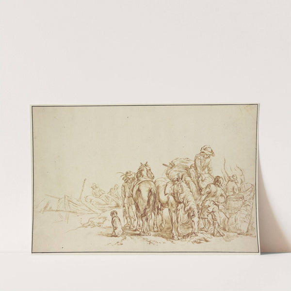 Bauern, die aus Schiffen Früchte auf ihre Wagen laden by Philips Wouwerman