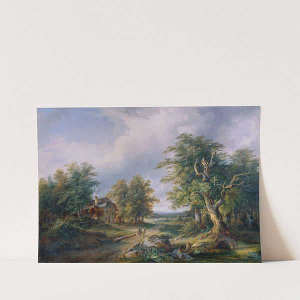 Bauerngehöft an einer Waldstraße by Josef Altenkopf