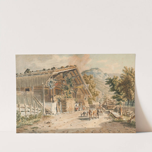 Bauernhaus und Strasse in Meiringen (1915-1945) by Franz Niklaus König