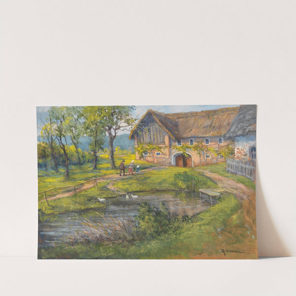 Bauernhof und Ententeich by Rudolf Kierner