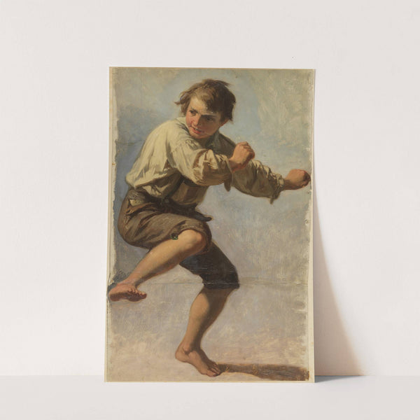 Bauernjunge in Abwehrstellung by Johann Baptist Kirner