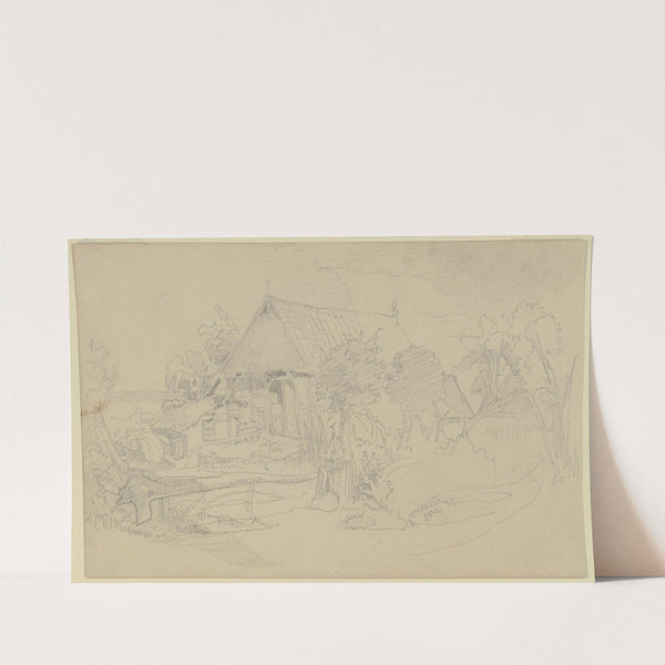 Bauernkate hinter Schlagbaum (ca. 1853) by Wilhelm Busch