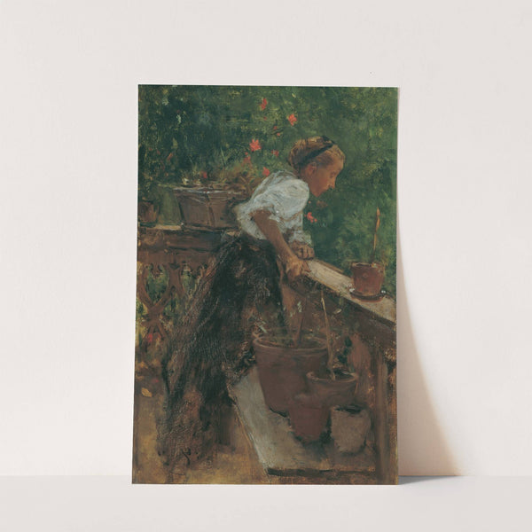 Bauernmädchen auf dem Balkon by August von Pettenkofen