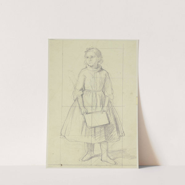 Bauernmädchen, ein Heft in den Händen haltend by Jakob Becker