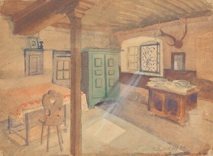Bauernstube in Tragöß (1910)