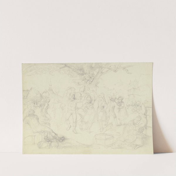 Bauerntanz unter der Dorflinde by Carl Engel