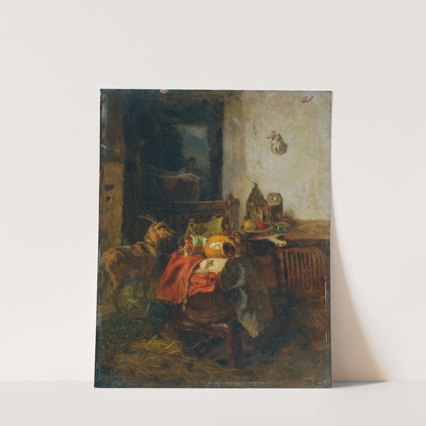 Bauernzimmer mit einem Stillleben by Anton Schrödl