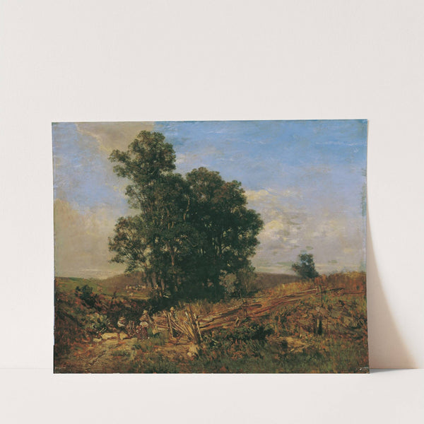 Baumgruppe am Feldweg Landschaft (1888) by Eugen Jettel