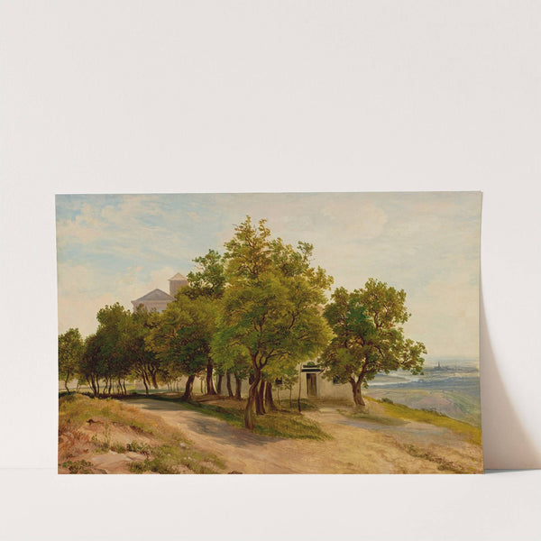 Baumgruppe auf dem Kahlenberg mit Blick auf Wien by Friedrich Loos