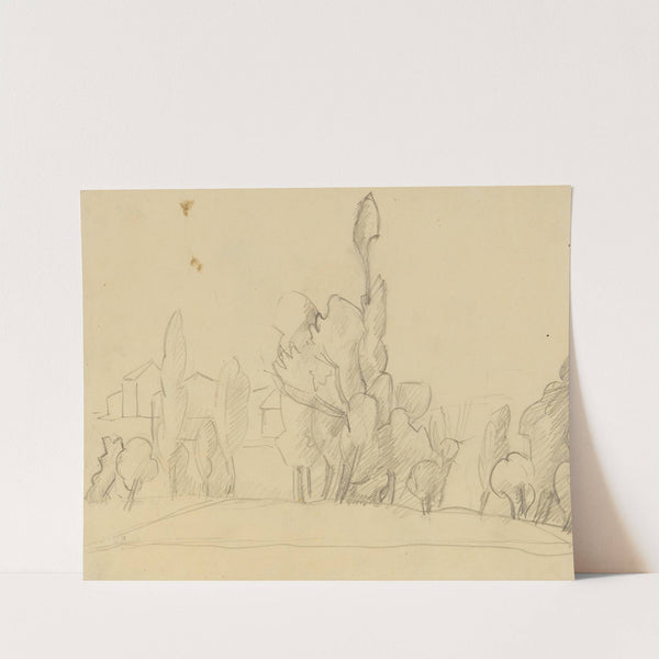 Baumlandschaft mit Häusern by Anny Dollschein