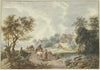 Baumreiche Landschaft, im Vordergrund ein Weg, der über eine Brücke führt