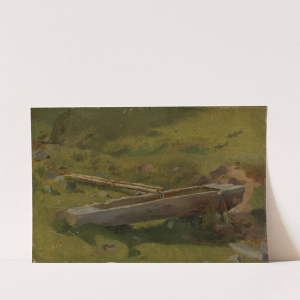 Baumstamm als Brunnentrog (1861) by Hans Thoma