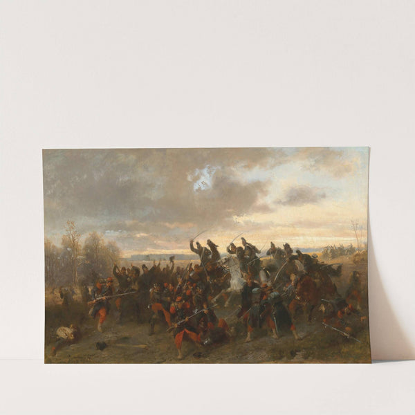 Bavarian and French Troops in the Turmoil of Battle by Louis Braun