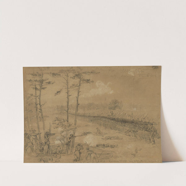 Bayonet charge of the 2nd reg. Col. Hall. Excelsior Brigade. Fair Oaks (1862) by Alfred Rudolph Waud
