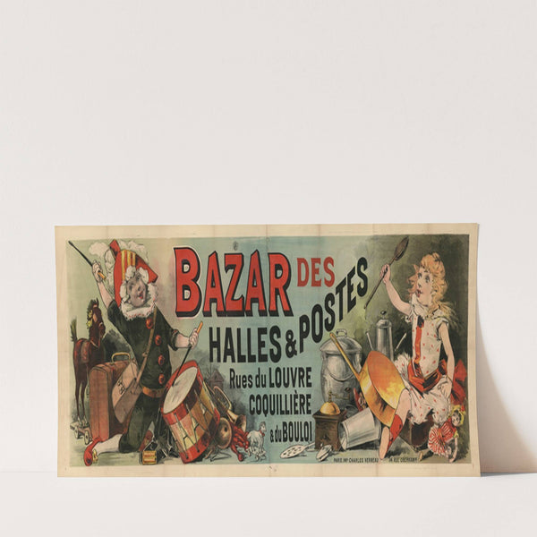 Bazar des Halles et Postes, rues du Louvre, Coquillière, du Bouloi (1900) by Imp. Charles Verneau