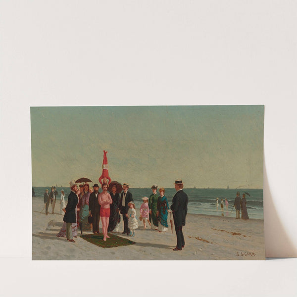 Beach Scene With Acrobats by Samuel S. Carr