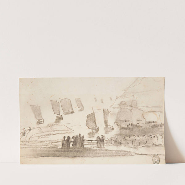 Beach Scene with People and Fishing Boats, Cullercoats, England (1881-1882) by Winslow Homer