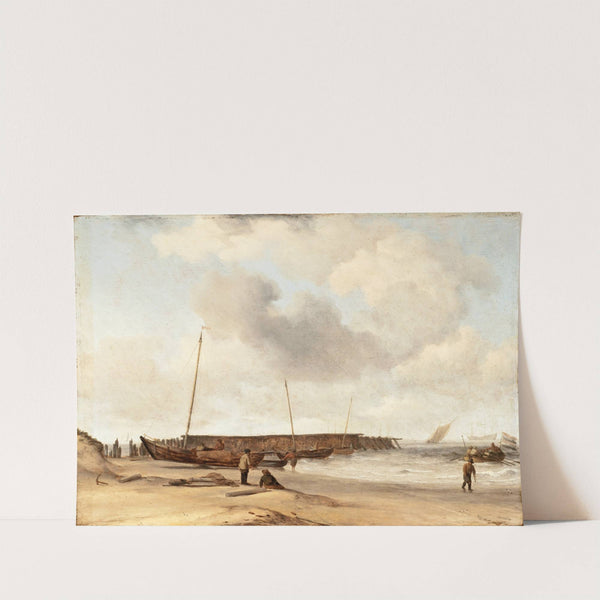 Beach with a Weyschuit Pulled up on Shore by Willem van de Velde the Younger