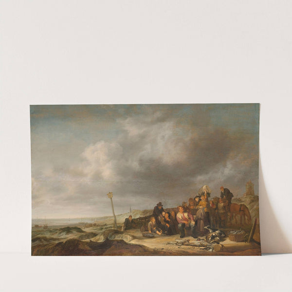 Beach with Fishermen by Simon de Vlieger