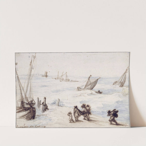 Beach with sailboats and stormy sea by Jan Brueghel The Elder