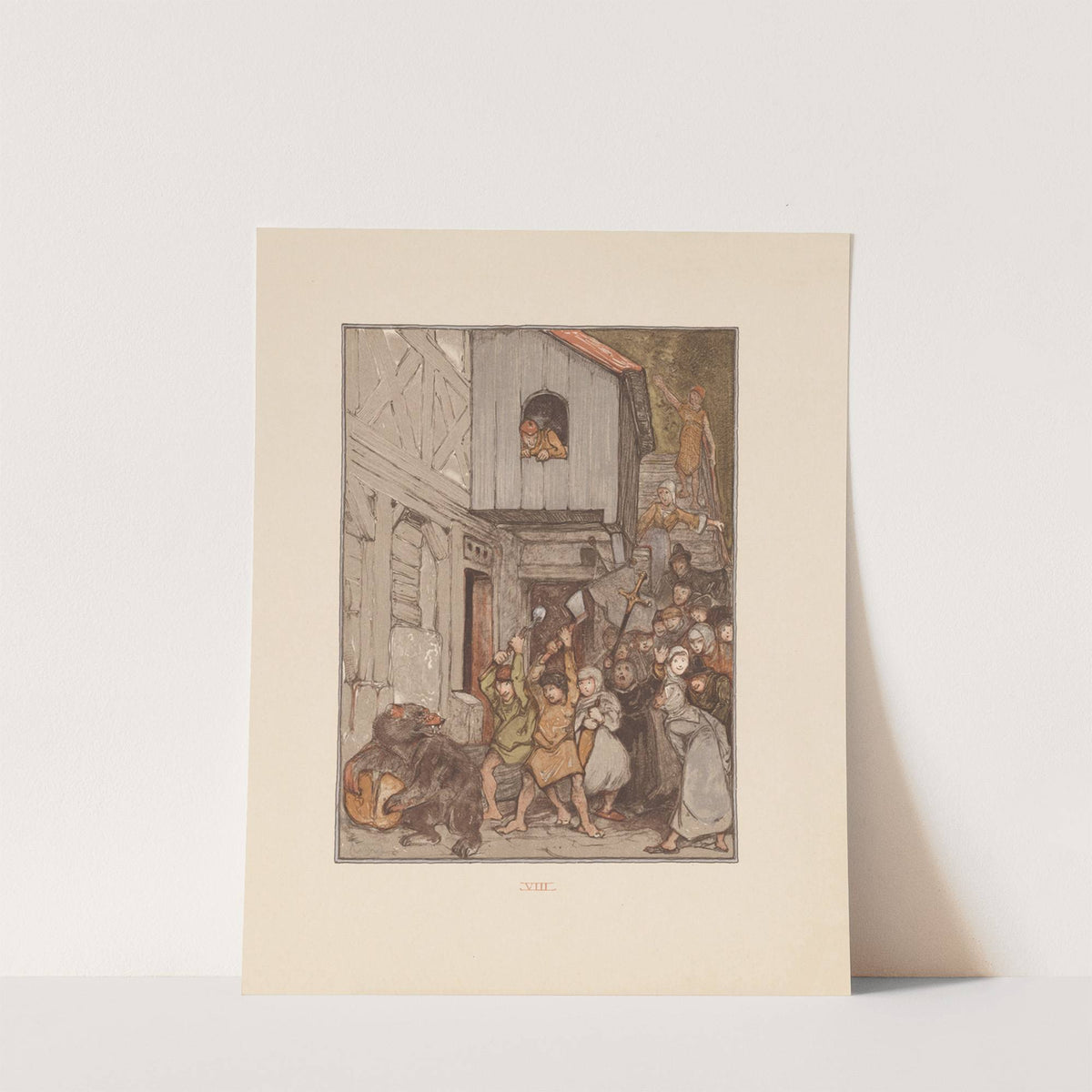 Bear (Bruun) is attacked by a mob (1910) by Bernard Willem Wierink