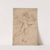 Bearded Nude Male Figure Running Toward the Right by Veronese School