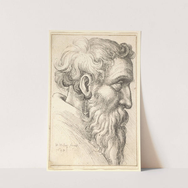 Bearded old man in profile to right (1645) by Wenceslaus Hollar