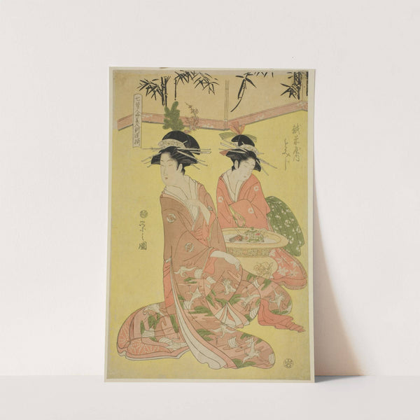 Beauties Parodying the Seven Sages – A Selection of Younger Courtesans (Shichi kenjin yatsushi bijin shinzo zoroe); Momiji of the Echizenya (c. 1793) by Chōbunsai Eishi