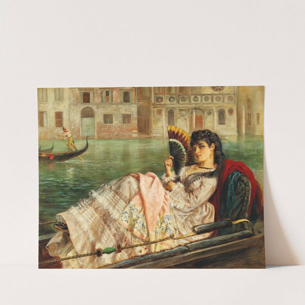 Beautiful Venetian Lady in the Gondola by K. Halswelle