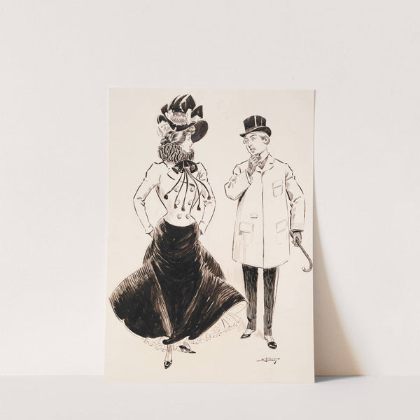 Beautiful young lady confronts a dyspeptic young man. (1901) by Samuel Ehrhart