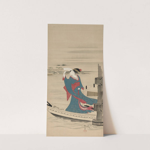 Beauty in a Boat on Sumida River (late 1700s-early 1800s) by Chōbunsai Eishi