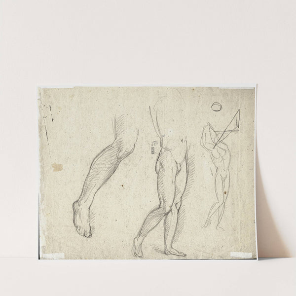 Bebaarde naakte man, vermoedelijk te paard (rugfiguur) by David Humbert de Superville