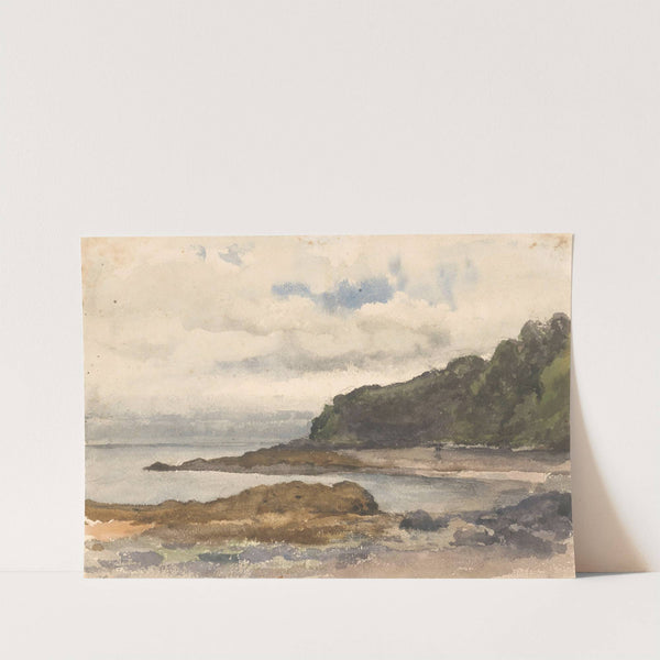 Beboste kust van een meer by Julius Jacobus van de Sande Bakhuyzen