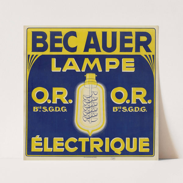 Bec Auer. Lampe O.R. électrique (1911) by Imp. F. Champenois