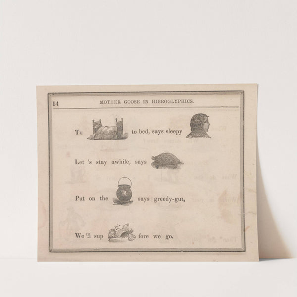 Bed, Head, Slow, Pot, Bee (1855) by Sherman & Co.