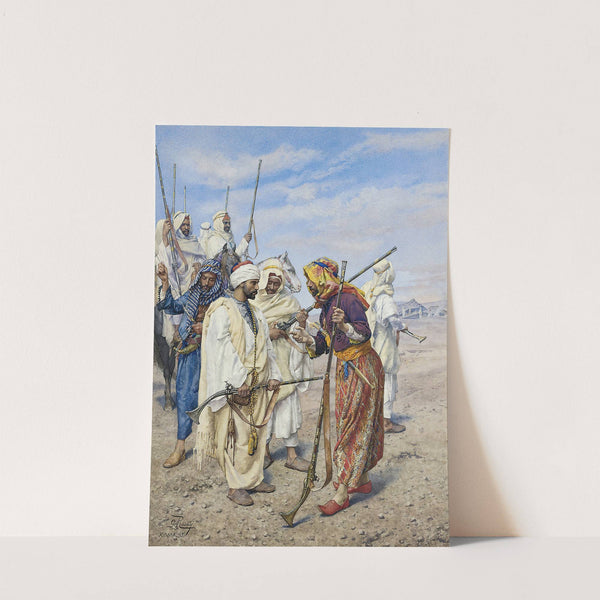 Bedouins preparing a raiding party by Giulio Rosati