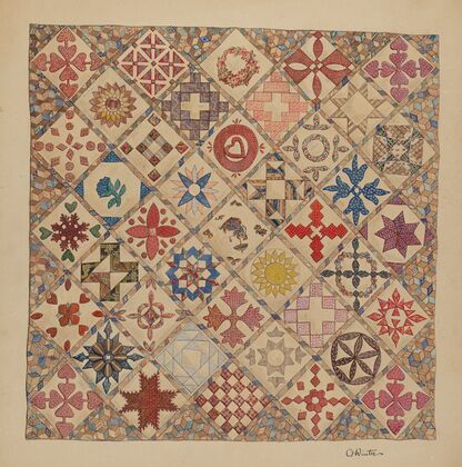 Bedspread (Detail of Center)