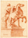 Beeld van een der Dioscuri met een paard