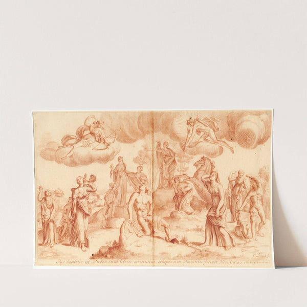 Beelden van Niobe's kinderen, gedood door Apollo en Diana by Cornelis Pronk
