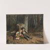 Beerenpflückende Kinder im Wald, eingeschlafen (circa 1880) by Felix Schlesinger