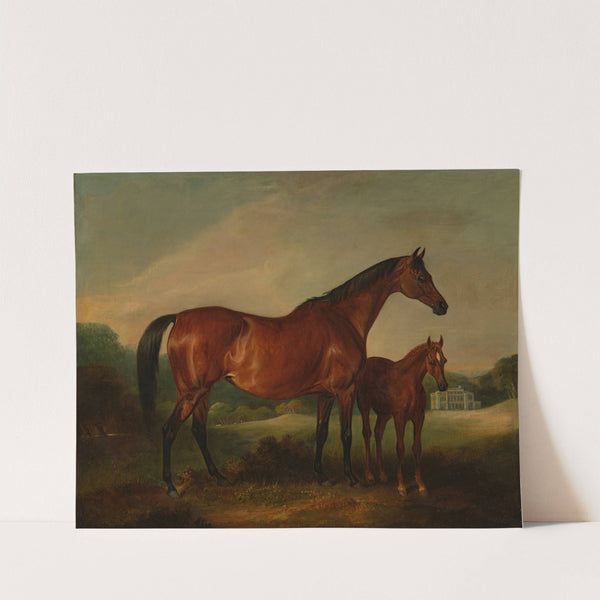 Beeswing & Foal with Old Fort Beyond by John Ferneley