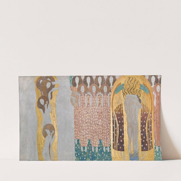 Beethovenfries; ‘Die Künste’, ‘Paradieschor’ und ‘Umarmung’ (Tafel 8, rechte Langwand) (1901) by Gustav Klimt